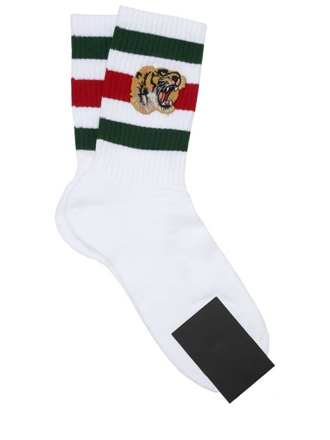 gucci tiger embroidered socks|gucci tiger applique socks.